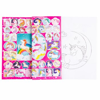 Unicorn M&aring;larbok A4 med Klisterm&auml;rken (12 stycken)