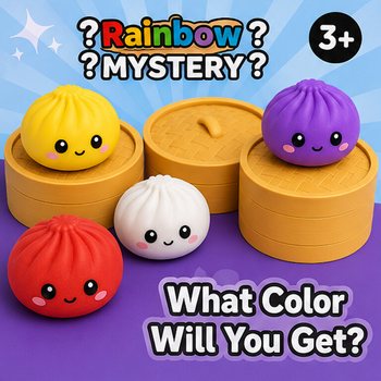 RAGE - Squishy SUGAR EDITION Bun Dumplings STOR (8.5 x 8.5 x 4.8 cm) - Viral 2026 Fidget Toy (12 st)