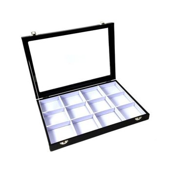 Vit P&auml;rldisplay med Lock, 12 Fack