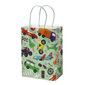 PRESENTPÅSE I PAPPER - FORDON - Mått 16x9x22 CM (12 st.)