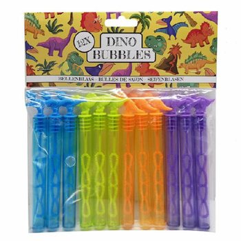 F&auml;rgglada dinosaurie s&aring;pbubbelstavar (12-pack)