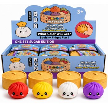 RAGE - Squishy SUGAR EDITION Bun Dumplings STOR (8.5 x 8.5 x 4.8 cm) - Viral 2026 Fidget Toy (12 st)