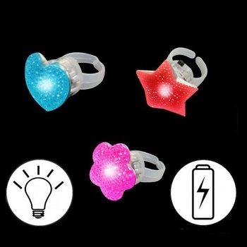 LYSANDE MULTIF&Auml;RGADE RINGAR I DISPLAY (36 st.)