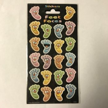 KLISTERMÄRKEN: Vrolijke Voeten / Feet Faces, 20 x 10 cm (10-pack)