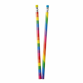 Regnbågsblyertspennor med Suddgummi (12-pack) - Grossist