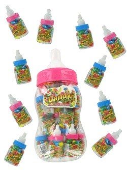 20 Mini-Nappflaskor med Godis i Stor Flaska (2x20 st)