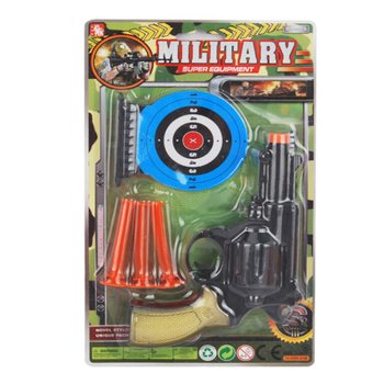 Milit&auml;rt Pistolset med 3 Sugproppar & M&aring;ltavlor (6-pack)