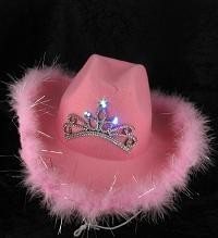 COWBOYHATT MED BELYSNING - ROSA (6 st.)
