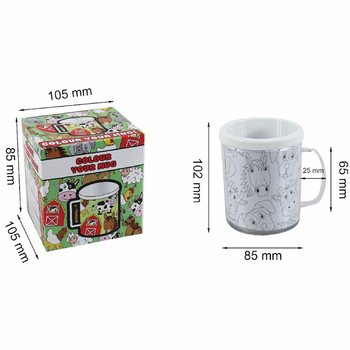 Bondg&aring;rdsdjur - F&auml;rgl&auml;gg din egen mugg (2-pack)