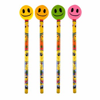 Glad Smiley-Blyertspenna med Suddgummi (24-pack)