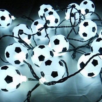 Ljusslinga Fotboll SVART/VIT med 10 lampor (9 st.)