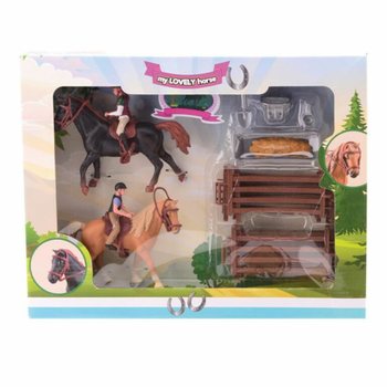 MY LOVELY HORSE - XL - 2x Leksaksh&auml;st med Stort Stall - I Giftbox (1 st)