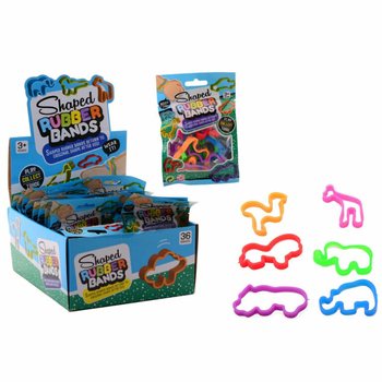 6-DELARS RUBBER BANDS-SET VILDA DJUR I DISPLAY (36 st.)
