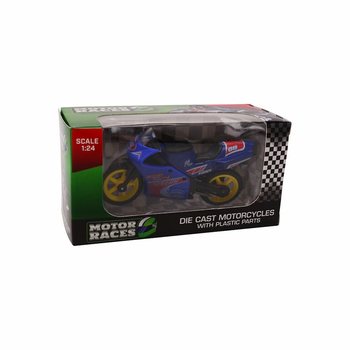SUPER SPORT MOTORCYKEL DIE CAST, SKALA 1:24 I DISPLAY (24 st)