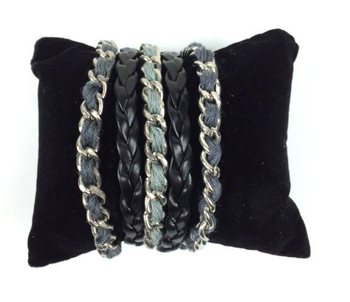 Armband Svart/Grå - Ibiza-stil (1 st)