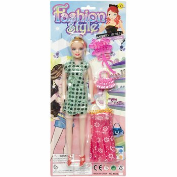FASHIONDOCKA MED KLÄNNING PÅ KORT (12 st)
