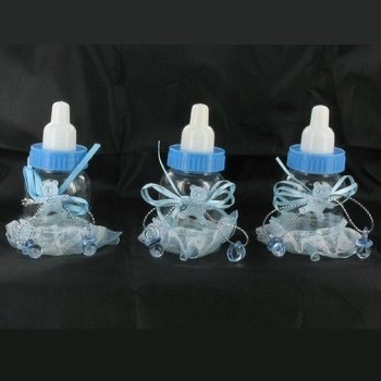 Blå Dekorationsnappflaskor med Fransar (6-pack)