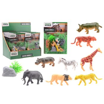 ANIMAL WORLD - SAFARI DJURLEKSET 10 DELAR PÅ KORT - I DISPLAY (12 st)