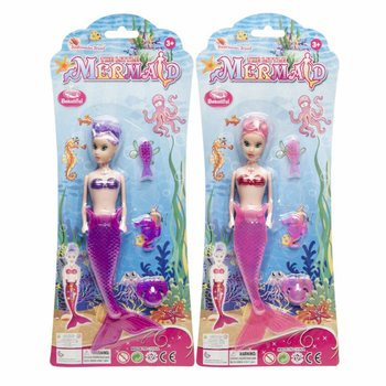 Sjöjungfru / Mermaid-docka på kort (6 st.)