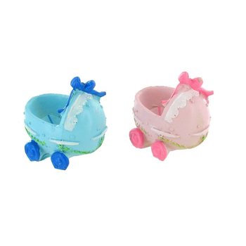 Tårtdekoration Baby - Barnvagn - Rosa/Blå (2-pack)
