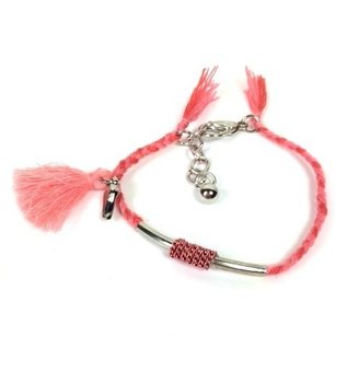 Flätat Ibiza-armband Rosa (1 st)