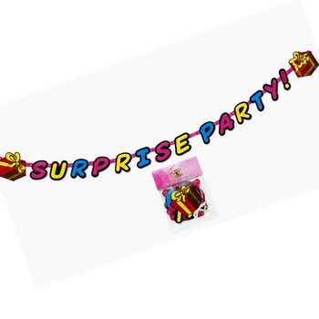 SURPRISE PARTY BOKSTAVSGIRLAND - L&Auml;NGD: 180 CM (6 st)