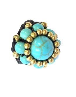 Ibiza-ring med turkos sten | Boho-smycken