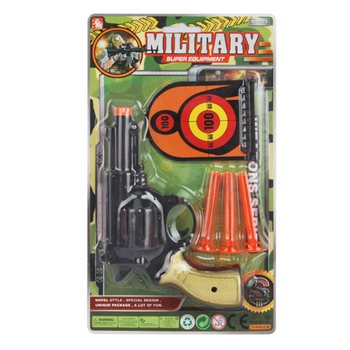 Milit&auml;rt Pistolset med 3 Sugproppar & M&aring;ltavlor (6-pack)
