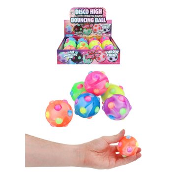 Lysande Disco Studsboll - 6cm - Display 12-pack