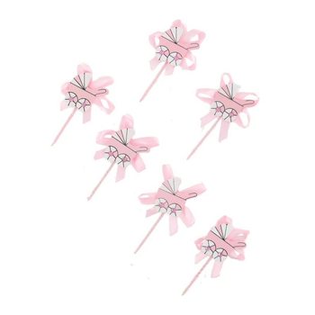 CUPCAKE TOPPERS DOP/F&Ouml;DELSE - ROSA BARNVAGN (12-pack)