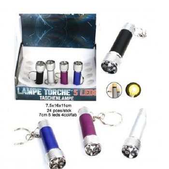 5 LED-ficklampa med Nyckelring i Display (24 st)