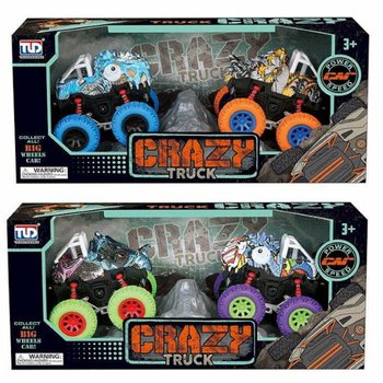 2-DELAT Set Friktionsdrivna Dinosaurie-Monstertruckar i Lyxig Box - Mix