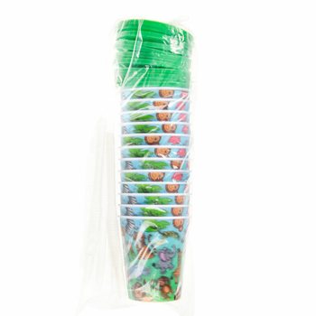 Dryckesmugg / Ismugg med Sugr&ouml;r - Djungeldjur (12-pack)