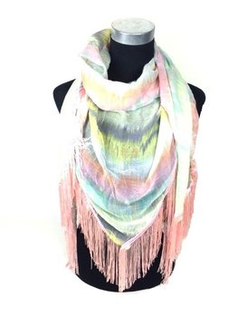 Halsduk Mint/Rosa med Fransar - Ibiza-stil (1 st)