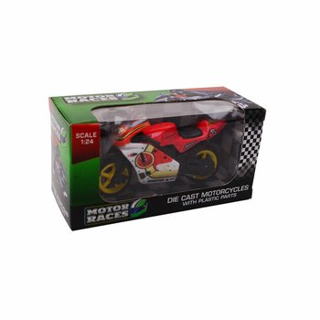 SUPER SPORT MOTORCYKEL DIE CAST, SKALA 1:24 I DISPLAY (24 st)