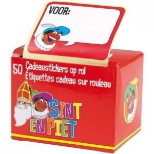 50 SINTERKLAAS PRESENTETIKETTER P&Aring; RULLE (10-pack)