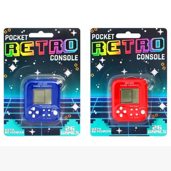 RETRO SPELKONSOL I FICKFORMAT MED NYCKELRING - 26 SPEL (6 st)