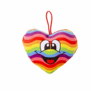 PLYSCH REGNBÅGSHJÄRTA MED SMILEY (24 st)