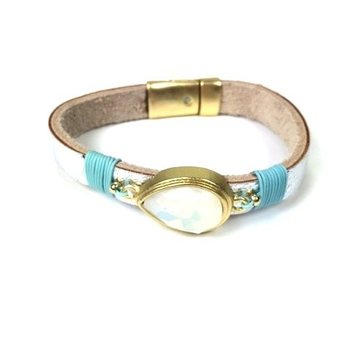 Silverarmband med pärlemordroppe Ibiza-stil (1 st)