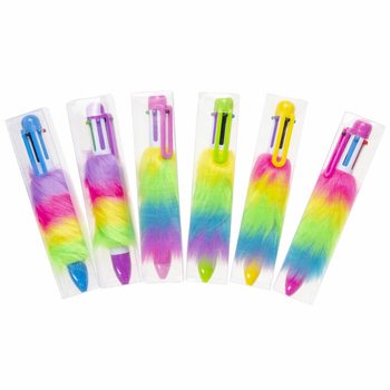 FLUFFIG KULSPETS-PENNA MED 6 INBYGGDA F&Auml;RGER - I DISPLAY (24 st)