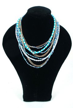 Halsband Ibiza-stil Blå (1 st)