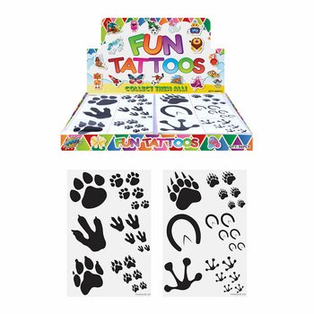 Roliga Tatueringar - Modell: Djurtassavtryck i Display (96 st)