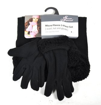 Microfleece-set 3 delar Svart