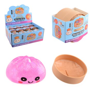 RAGE - Squishy SUGAR EDITION Bun Dumplings LITEN (5.3 x 5.3 x 4.1 cm) Viral 2026 Fidget Toy (24-pack)