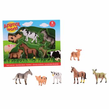 ANIMAL WORLD - LEKSET MED 6 ST BONDEG&Aring;RDSDJUR LEKFIGURER (1 st)