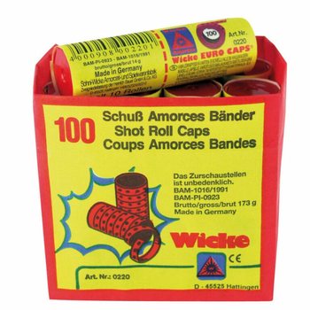 WICKE - KNALLPULVER P&Aring; PAPPERSROLL 100-SKOTT - 12 RULLAR MED 100 SKOTT (12-pack)