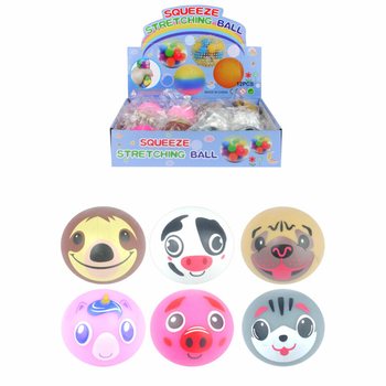 MIX DJUR SQUEEZE / KLÄMBOLLAR I DISPLAY (12-pack)