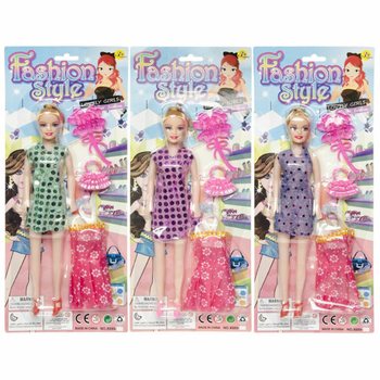 FASHIONDOCKA MED KL&Auml;NNING P&Aring; KORT (12 st)