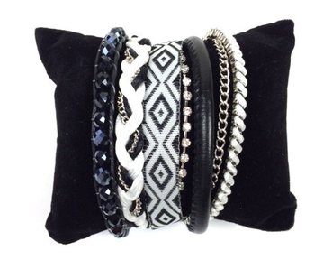 Ibiza-armband Svart/Vit (1 st)