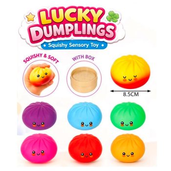 RAGE - LUCKY DUMPLINGS - Squishy Bun Dumplings STOR M&aring;tt 8.5 x 8.5 x 4.8 Cm - I DISPLAY (12 st)